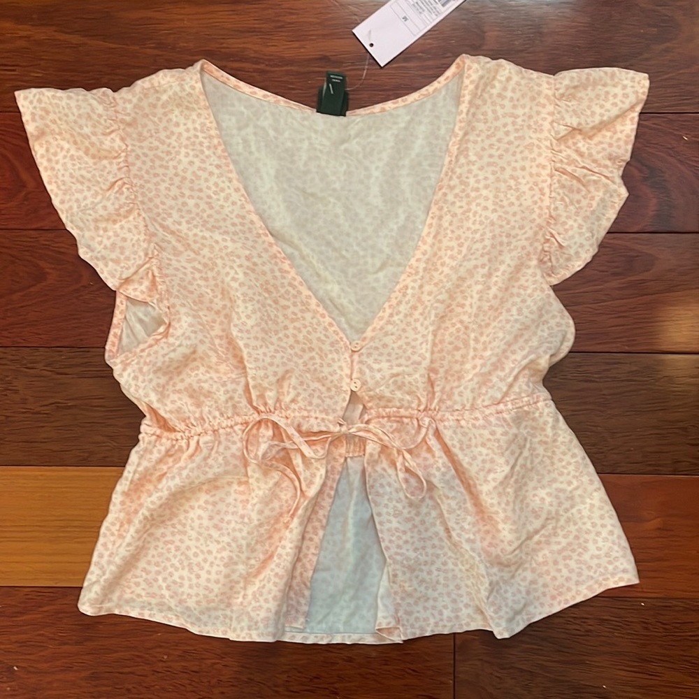 Pink Cream Tie Blouse